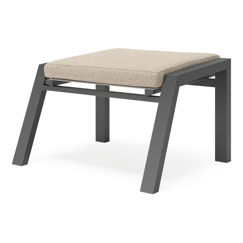 Prato poef in zwart aluminium met rustic weather+ softtouch kussen