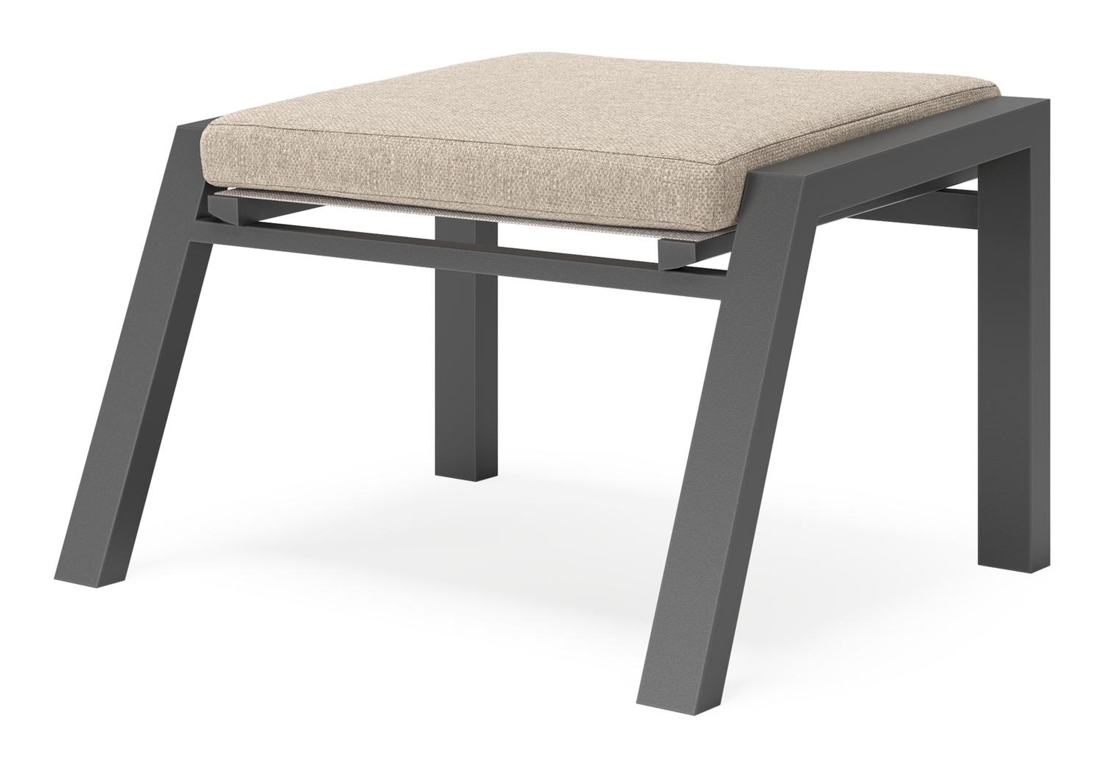 Prato poef in zwart aluminium met rustic weather+ softtouch kussen