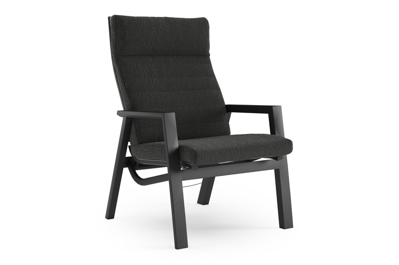 Prato loungestoel in zwart aluminium met sky black weather+ softtouch kussen
