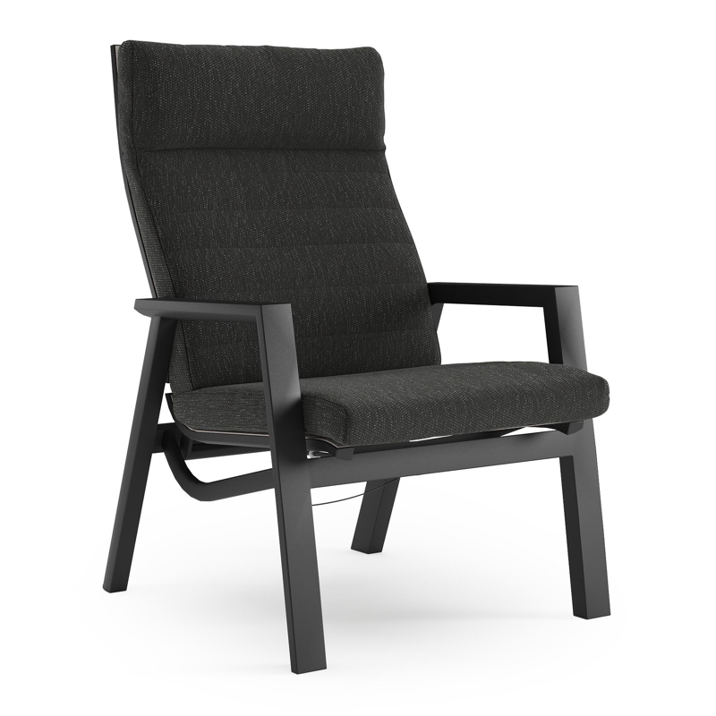 Prato loungestoel in zwart aluminium met sky black weather+ softtouch kussen