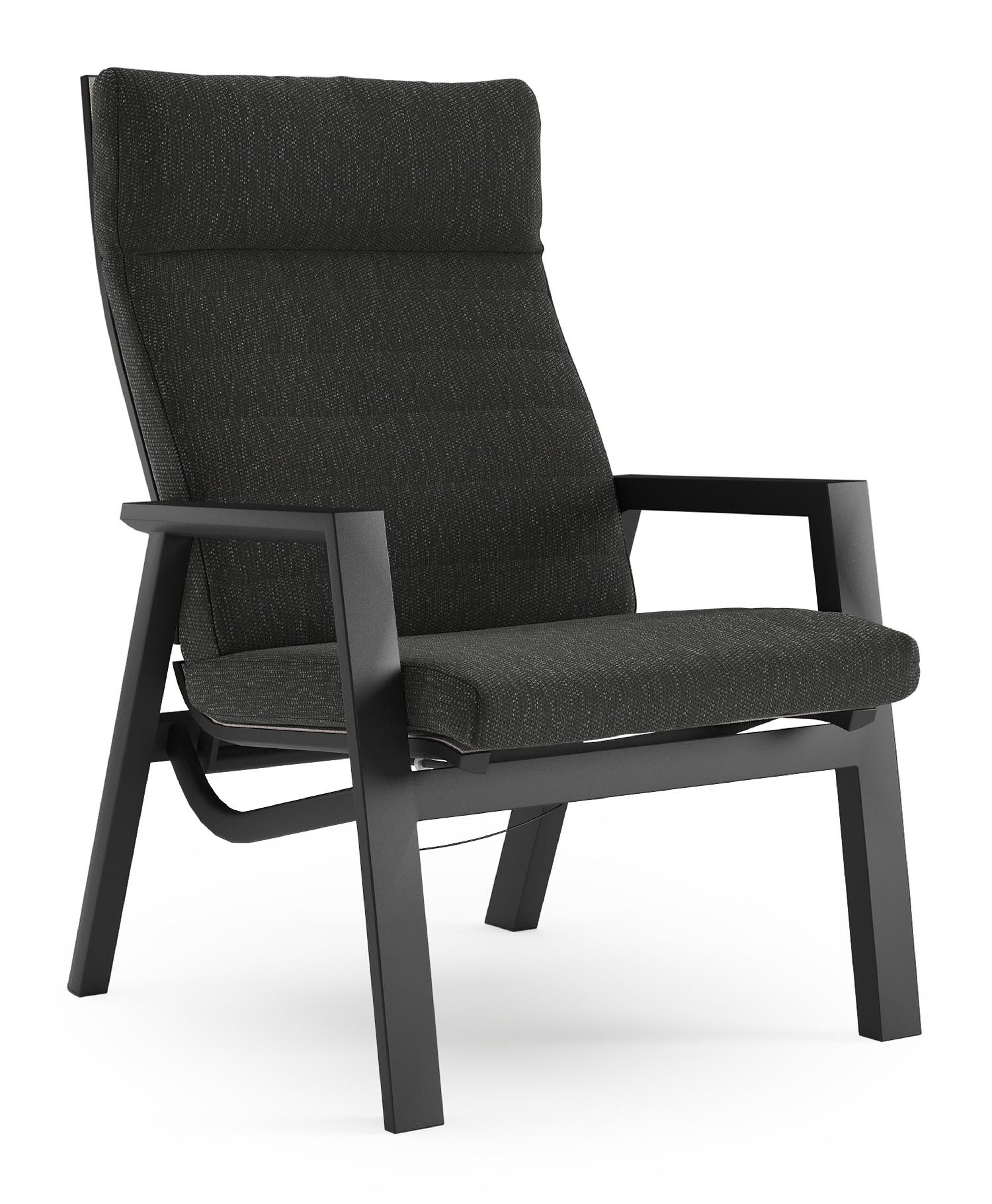 Prato loungestoel in zwart aluminium met sky black weather+ softtouch kussen