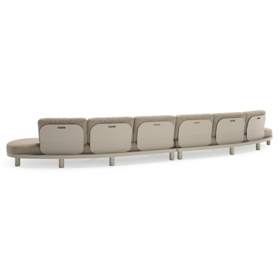 Donato loungebank in beige aluminium met all weather cosytica Bora Jungle kussen