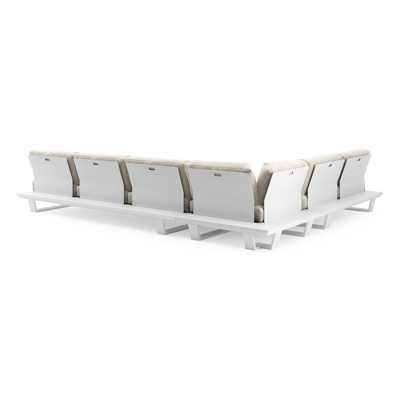 Pagino loungehoek in wit aluminium met althea off white all weather cosytica kussen