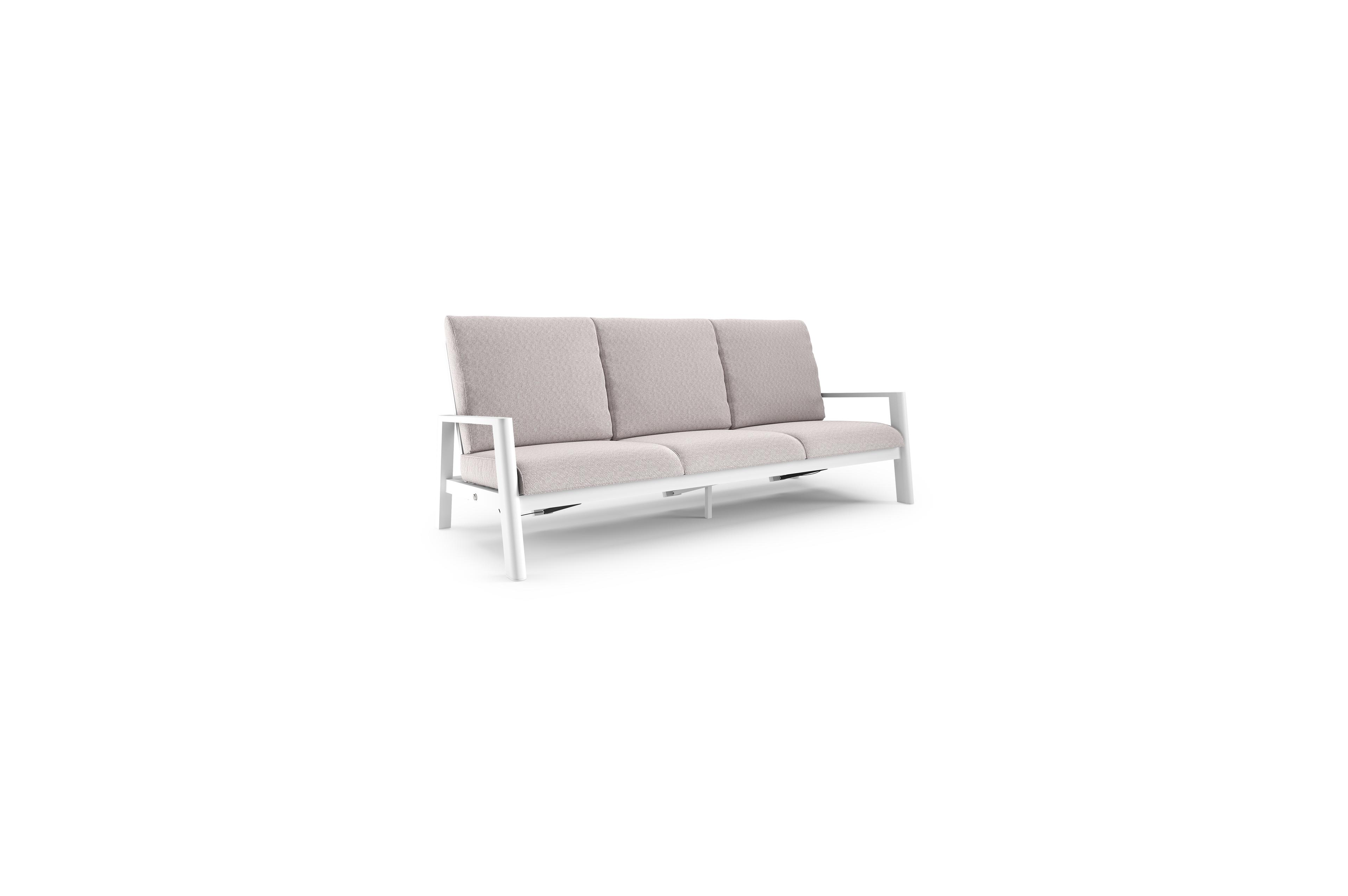 Cirello loungebank in wit aluminium met wander gobi all weather sunbrella® luxe kussen
