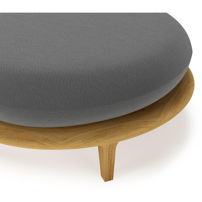 Bomero poef in teak met lopi shadow all weather sunbrella® luxe kussen