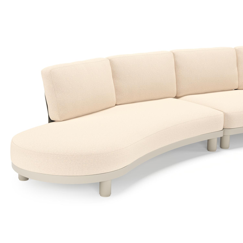 Donato loungehoek in beige aluminium met all weather sunbrella® luxe Heritage Papyrus kussen