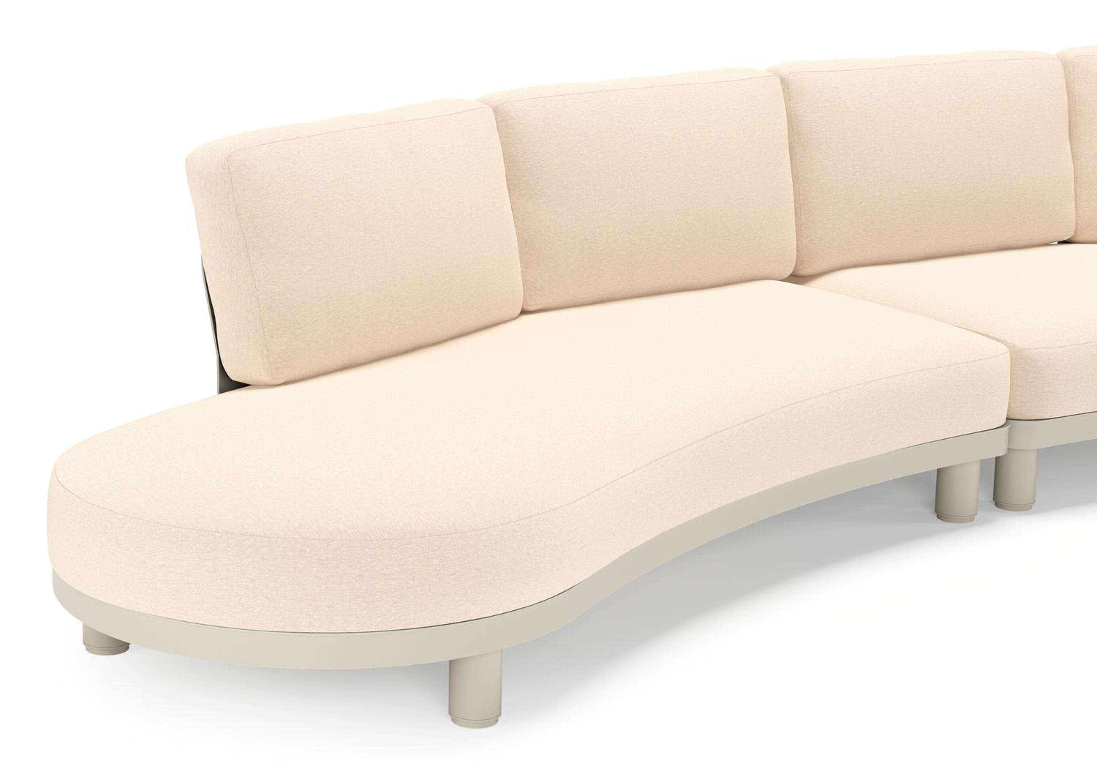 Donato loungehoek in beige aluminium met all weather sunbrella® luxe Heritage Papyrus kussen