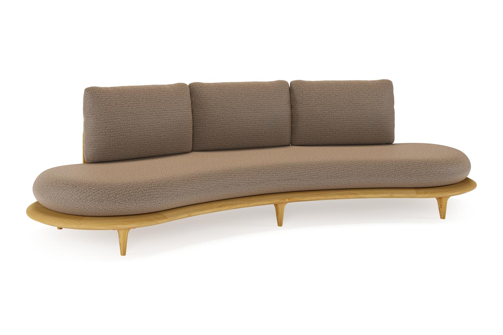 Bomero loungebank in teak met firenze bamboe all weather solica kussen