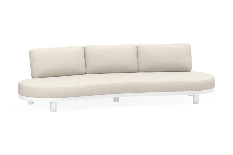 Donato organische loungebank 3-zit in wit aluminium met lopi marble all weather sunbrella® luxe kussen