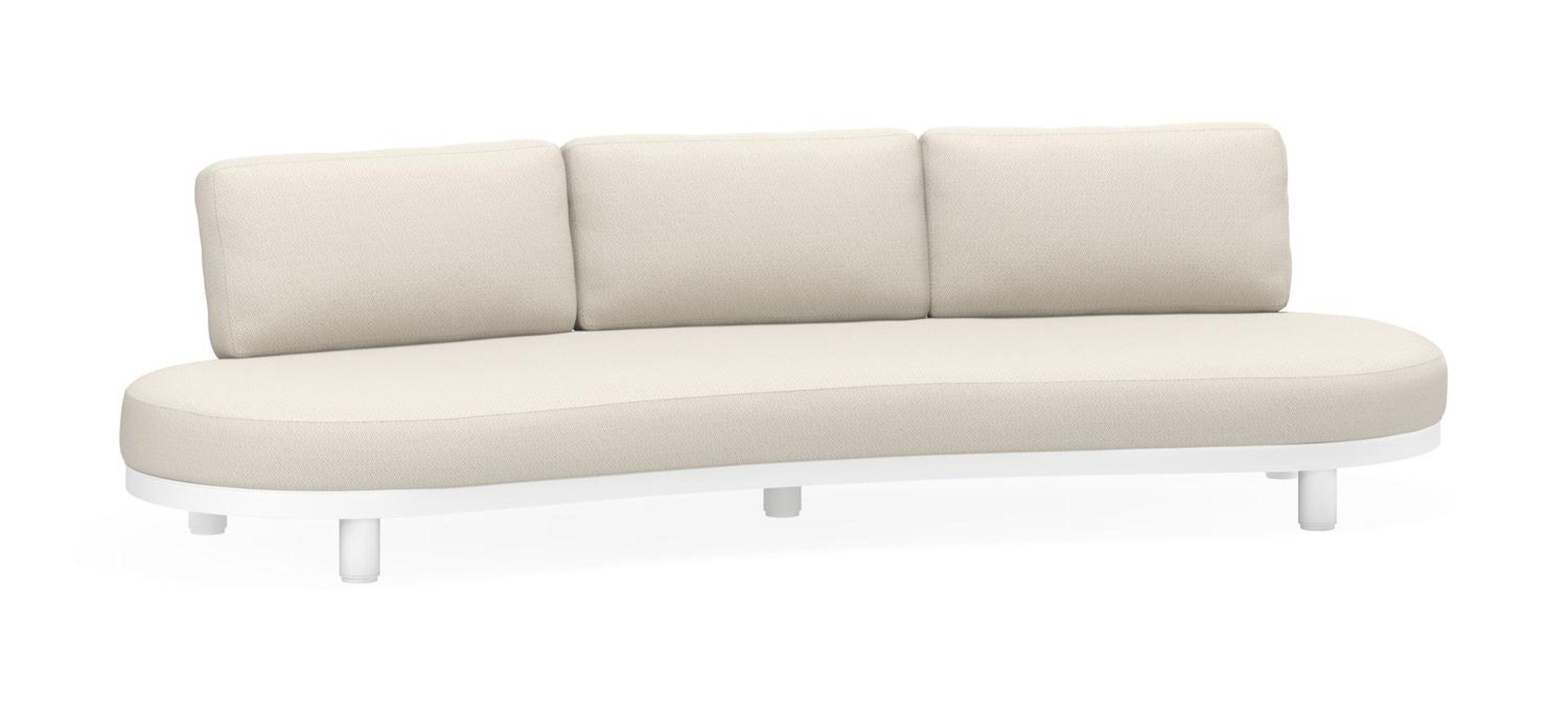 Donato organische loungebank 3-zit in wit aluminium met lopi marble all weather sunbrella® luxe kussen