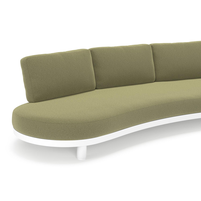 Donato loungebank in wit aluminium met all weather sunbrella® luxe Heritage Leaf kussen