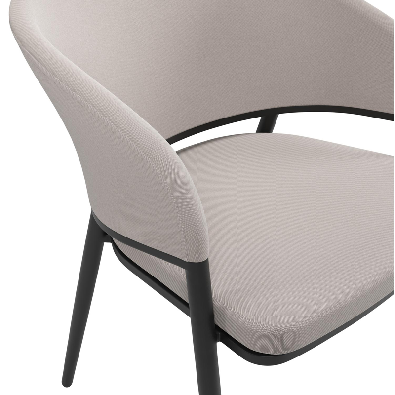 Lacrima tuinstoel in zwart aluminium en beige dubbele textilene