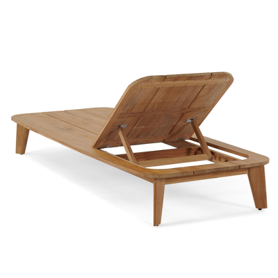 Lacrima verstelbaar ligbed in naturel teak met lopi marble all weather sunbrella® luxe kussens