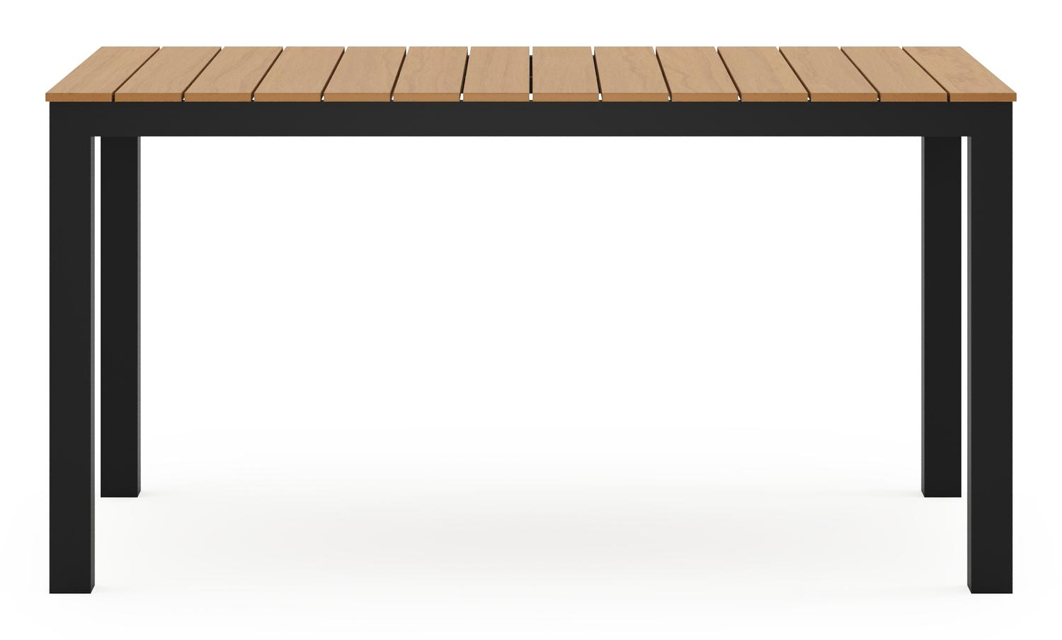 Toma tuintafel in zwart aluminium en polywood - L 140 x B 80 x H 72,5 cm