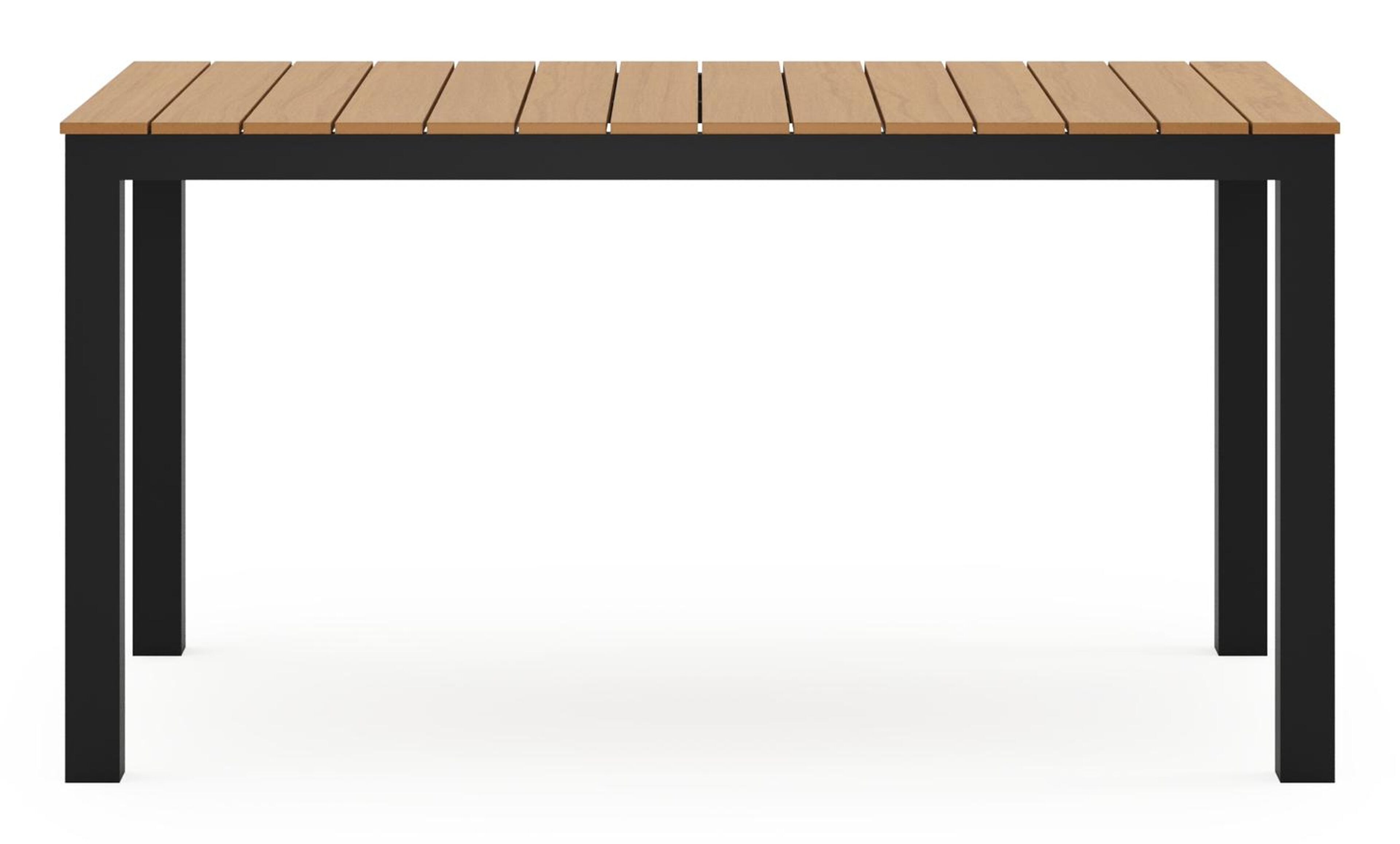 Toma tuintafel in zwart aluminium en polywood - L 140 x B 80 x H 73 cm