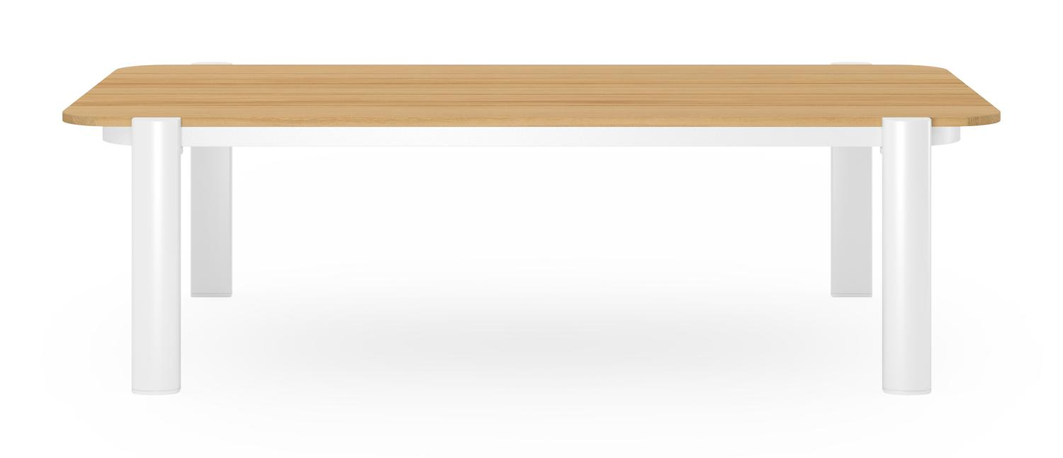 Salamanca loungetafel in wit aluminium en teak - L 120 x B 68 x H 34 cm