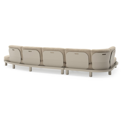 Donato loungehoek in beige aluminium met all weather cosytica Althea Chalk kussen
