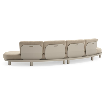 Donato loungebank in beige aluminium met all weather cosytica Althea Chalk kussen