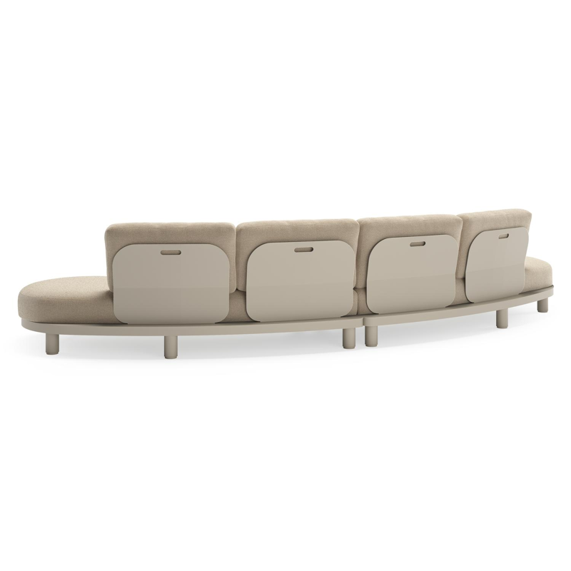 Donato loungebank in beige aluminium met all weather cosytica Althea Chalk kussen