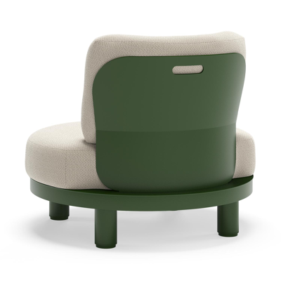 Donato loungestoel in groen aluminium met all weather sunbrella® luxe Lopi Marble kussen