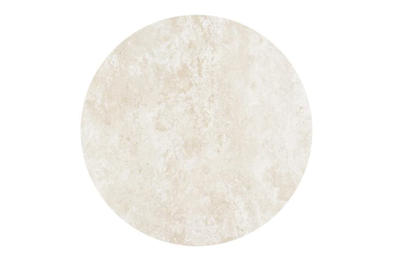 Fano loungetafel rond in wit aluminium en volkeramiek Rapolano - Dia. 85 x H 55 cm