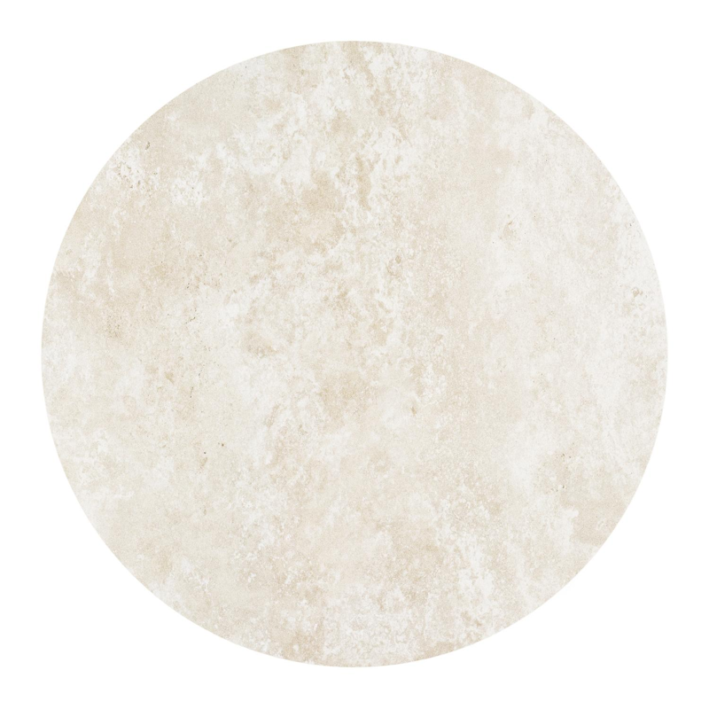 Fano loungetafel rond in wit aluminium en volkeramiek Rapolano - Dia. 85 x H 55 cm