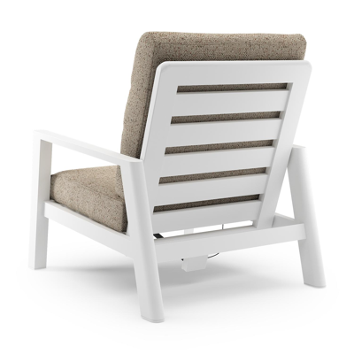 Fauteuil de jardin Cirello en aluminium blanc et coussins en all weather cosytica bora jungle