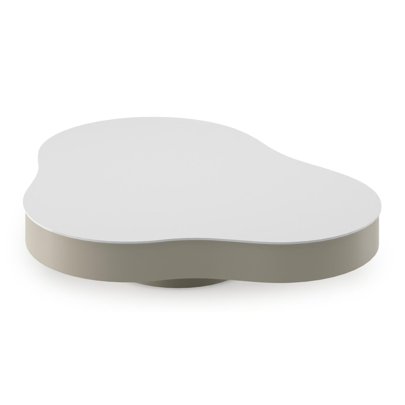 Lomano loungetafel cloud in beige aluminium en aluminium Arctic White - Dia. 131 x H 25 cm