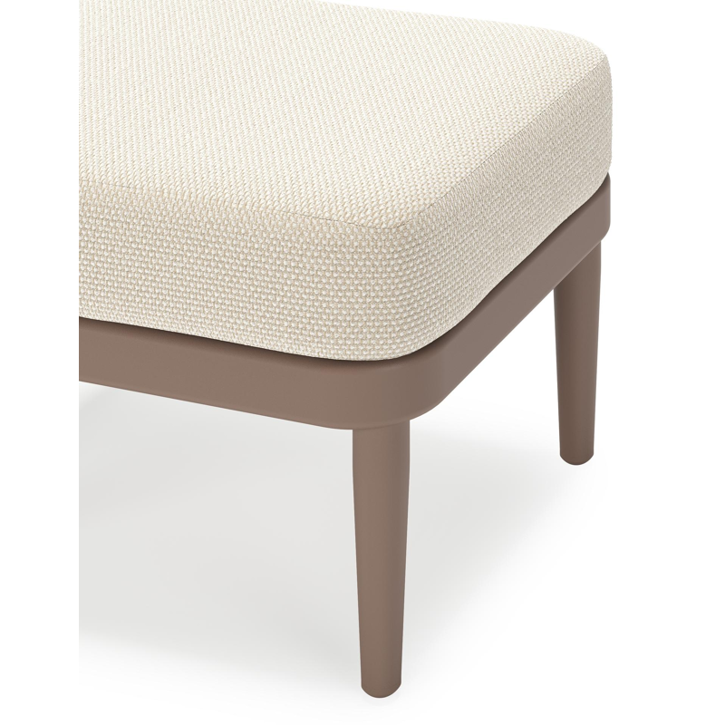 Pouf Orso en aluminium taupe et coussins en all weather cosytica Althea Off White