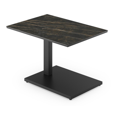 Table d'appoint Cirello Pop up en aluminium noir et céramique pleine black obsession - Lg. 70 x Lrg. 50 x Haut. 66 cm