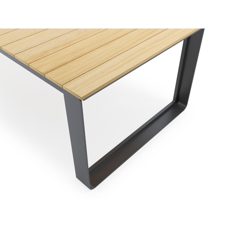 Atessa tuintafel in zwart aluminium en teak - L 280 x B 110 x H 75 cm