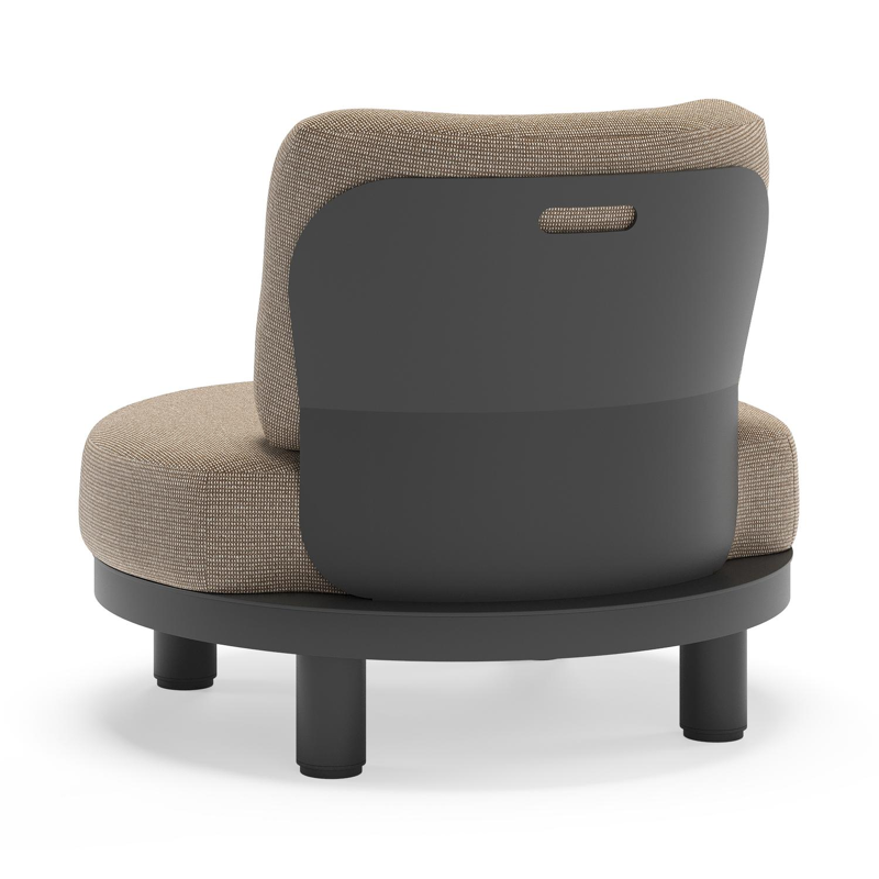 Fauteuil de jardin Donato en aluminium noir et coussins en all weather solica Firenze Earth
