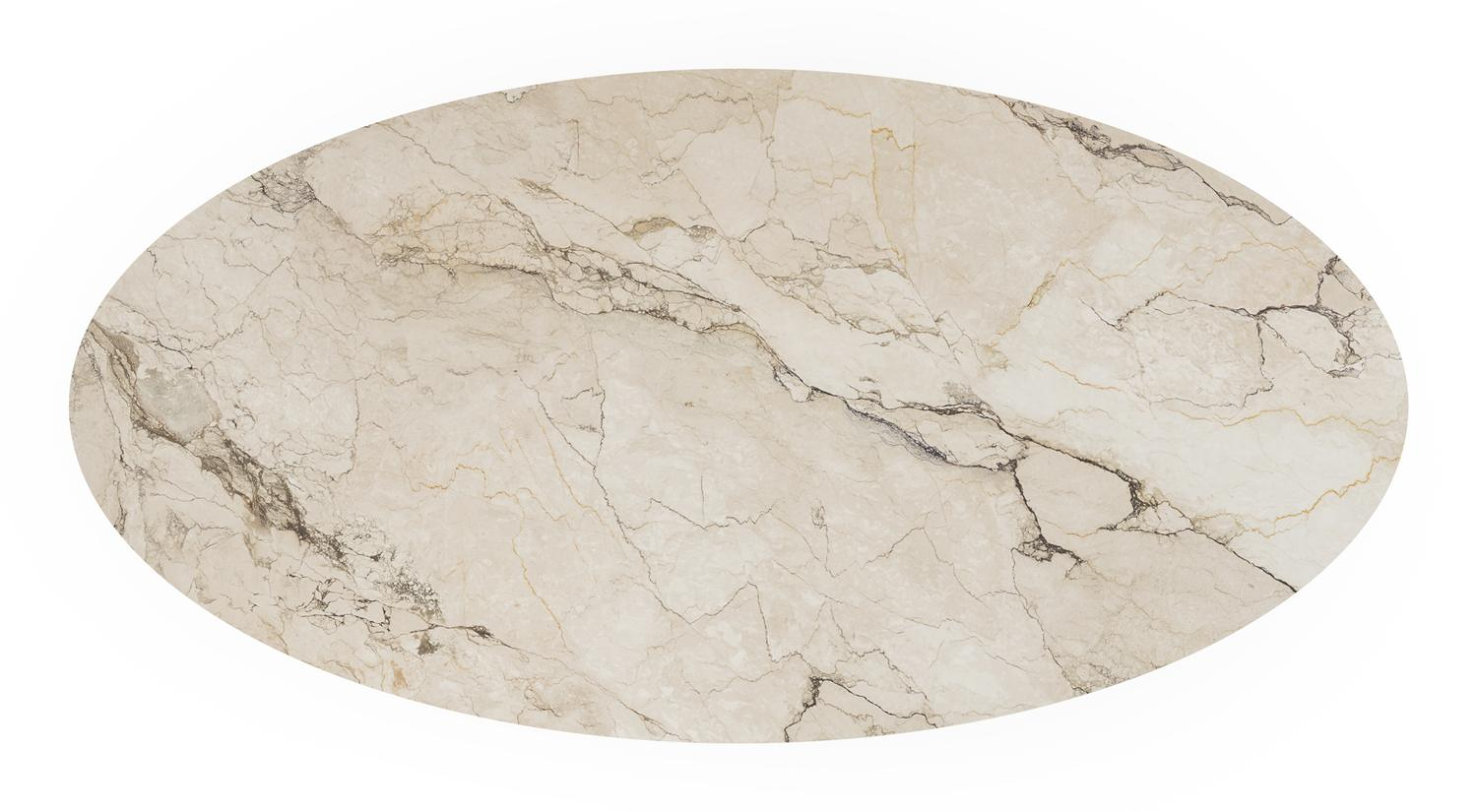 Fano tuintafel ovaal in zwart aluminium en volkeramiek colorado dunes - L 288 x B 148 x H 75 cm