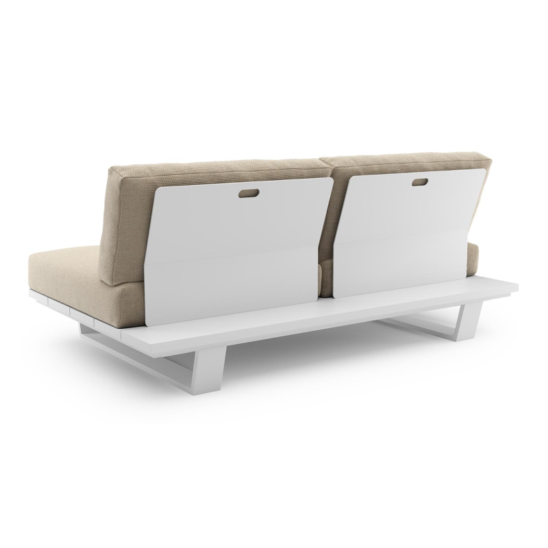 Pagino loungebank in wit aluminium met althea chalk all weather cosytica kussen