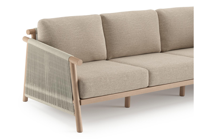 Erla loungeset in naturel houtlook met rustic weather+ softtouch kussens en loungetafel