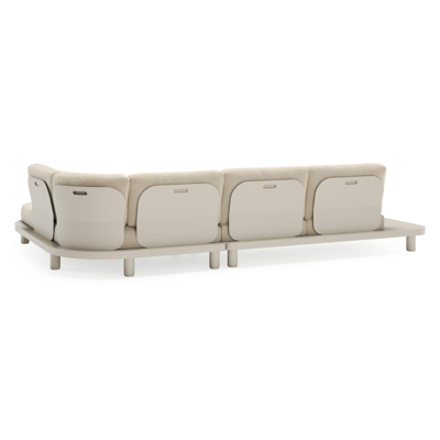Donato loungehoek in beige aluminium met althea chalk all weather cosytica kussen