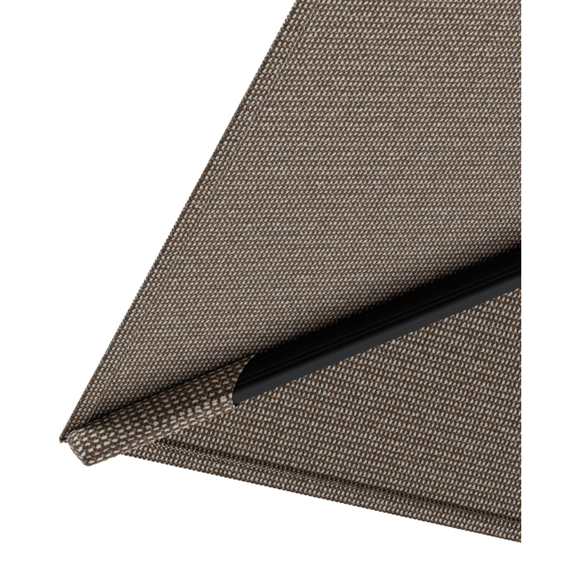 Rufina zweefparasol tiltfunctie in zwart aluminium en parasoldoek in All Weather Solica Firenze Earth - L1 400 x L2 300 cm (zonder voet) (zonder voet)