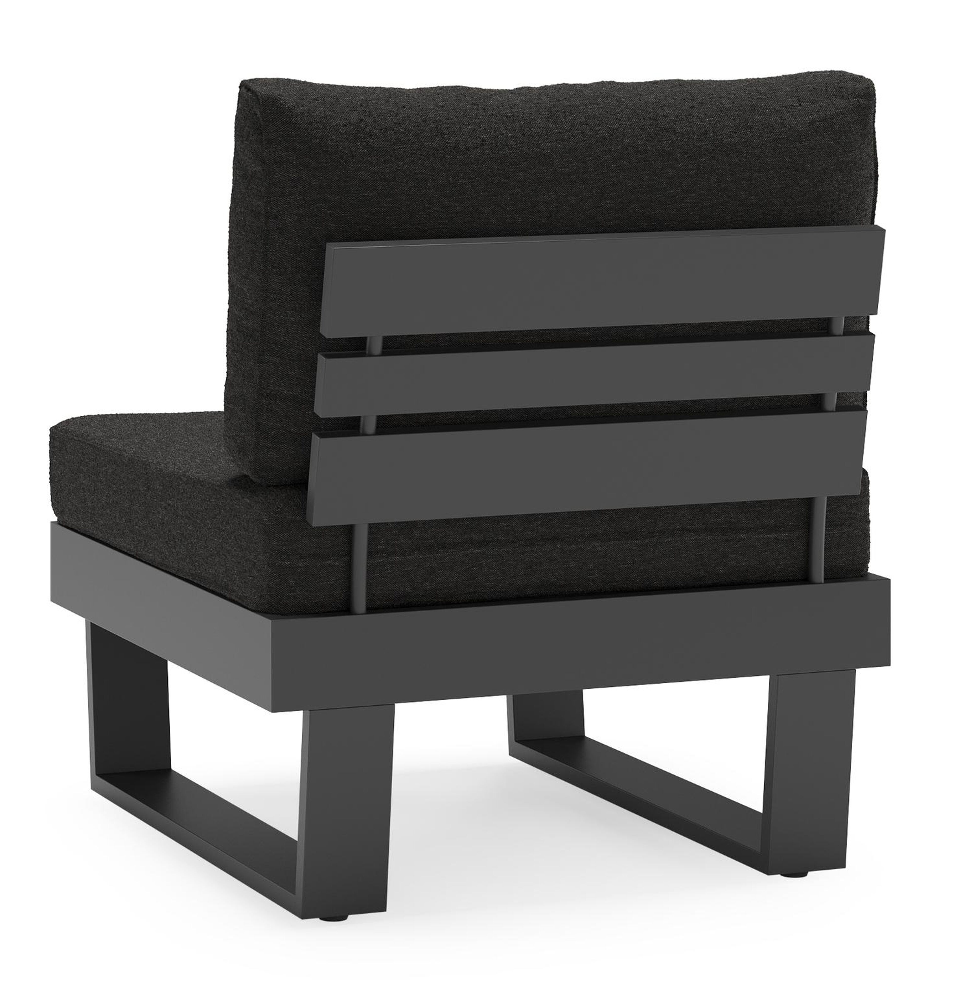 Fauteuil de jardin Alora en aluminium noir avec coussins en weather+ softtouch noir