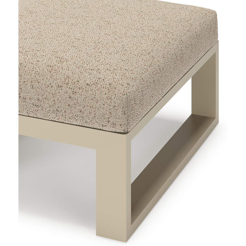 Verato poef in beige aluminium met bora jungle all weather cosytica kussen