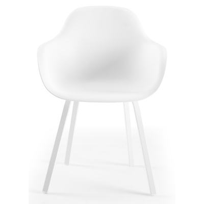 Virano tuinstoel in wit aluminium en wit kunststof