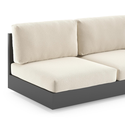 Como loungebank in zwart aluminium met althea off white all weather cosytica kussen