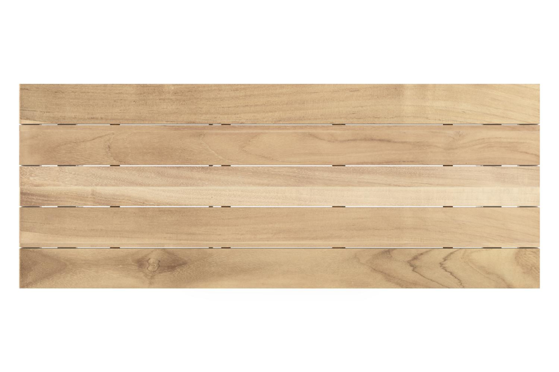 Cesano tuintafel rechthoekig in wit aluminium en teak - L 280 x B 110 x H 75 cm