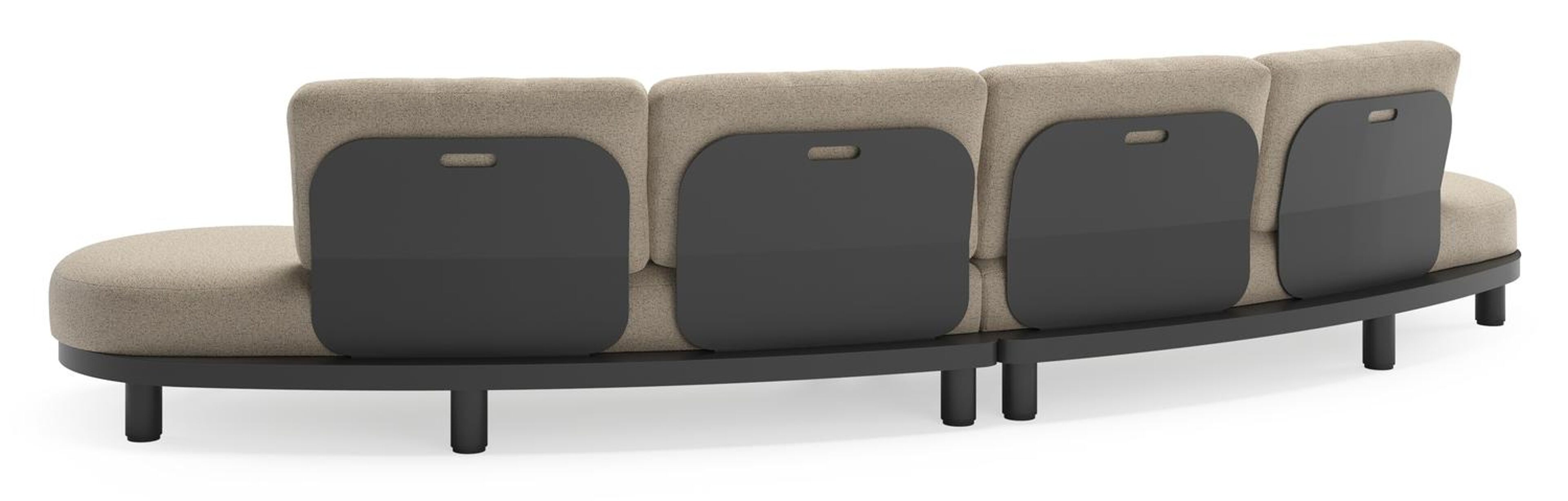 Donato loungebank in zwart aluminium met all weather cosytica Marbella Beige kussen