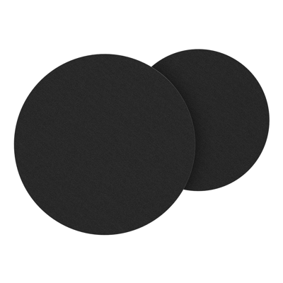 Set van 2 Fano loungetafels in zwart aluminium met volkeramiek Nero Black - tafel 1: dia 50 x H 50, tafel 2: dia 40 x H 45 cm