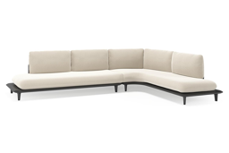 Chaise longue links + 2-zit