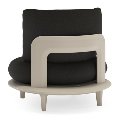 Bomero loungestoel in beige aluminium met heritage char all weather sunbrella® luxe kussen