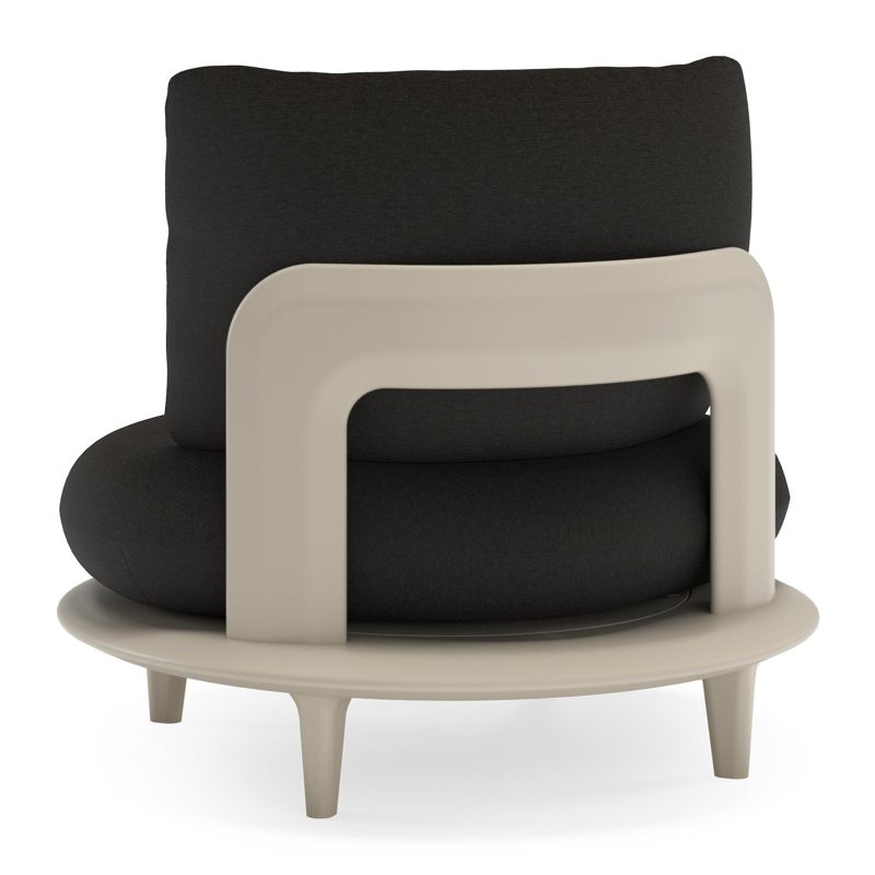 Bomero loungestoel in beige aluminium met heritage char all weather sunbrella® luxe kussen