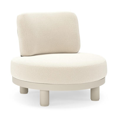 Donato loungestoel in beige aluminium met all weather cosytica Althea Off White kussen