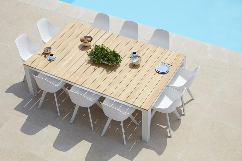 Mesa tuinstoel in wit aluminium en wit kunststof