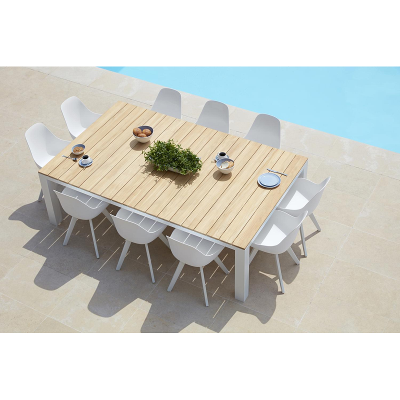 Mesa tuinstoel in wit aluminium en wit kunststof